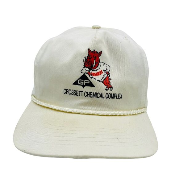 Vintage Georgia Pacific GP Chemical Arkansas Razorbacks Hat Crossett - Picture 1 of 8